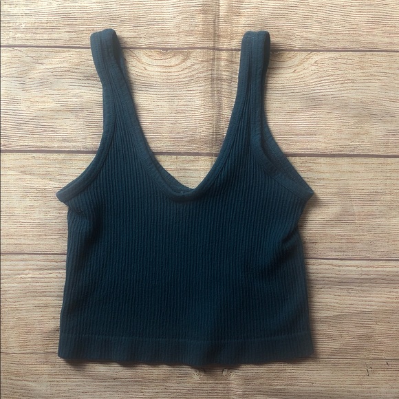 Urban Outfitters Tops - Urban Outfitters Dark Teal Ribbed Crop Top
